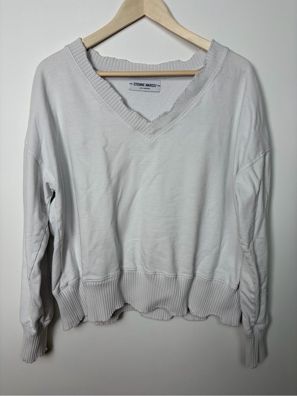 ETIENNE MARCEL Chewed Edge Knit Sweater M